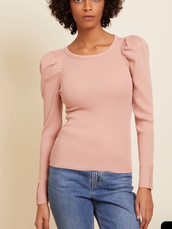 Tops - NATION LTD Molly Tee With Button Details- Bunny Pink